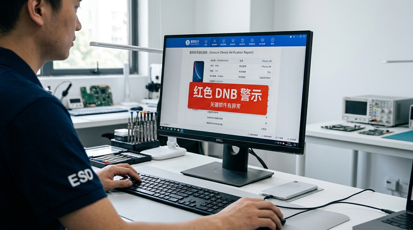 爱思助手电脑版检测 DNB 状态与二手回收影响