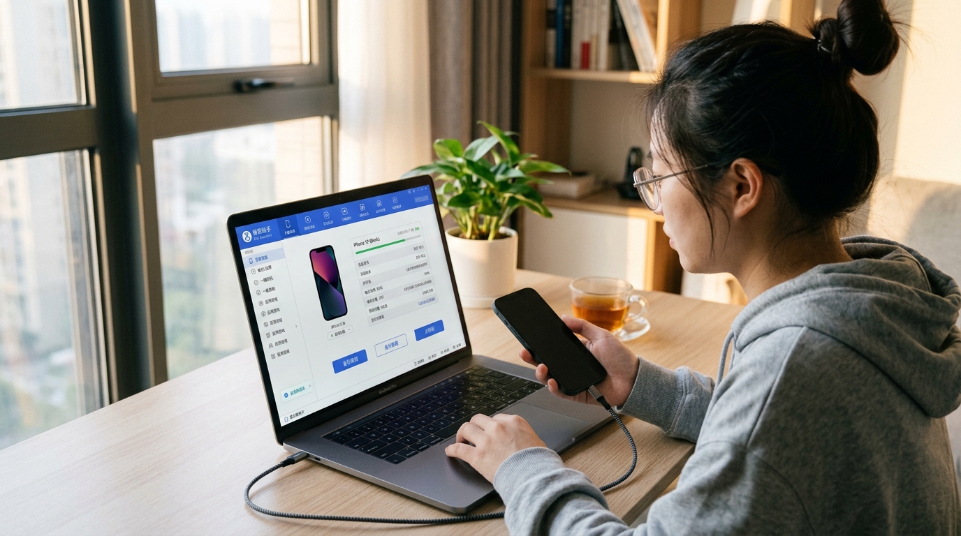 爱思助手下载后连接iPhone管理界面