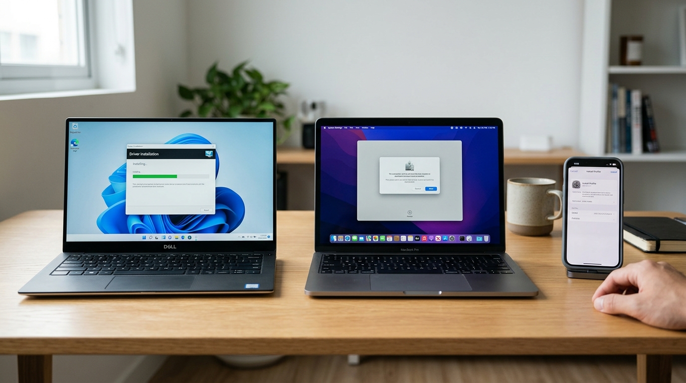 爱思助手下载在 Windows、Mac、手机端的安装方式对比